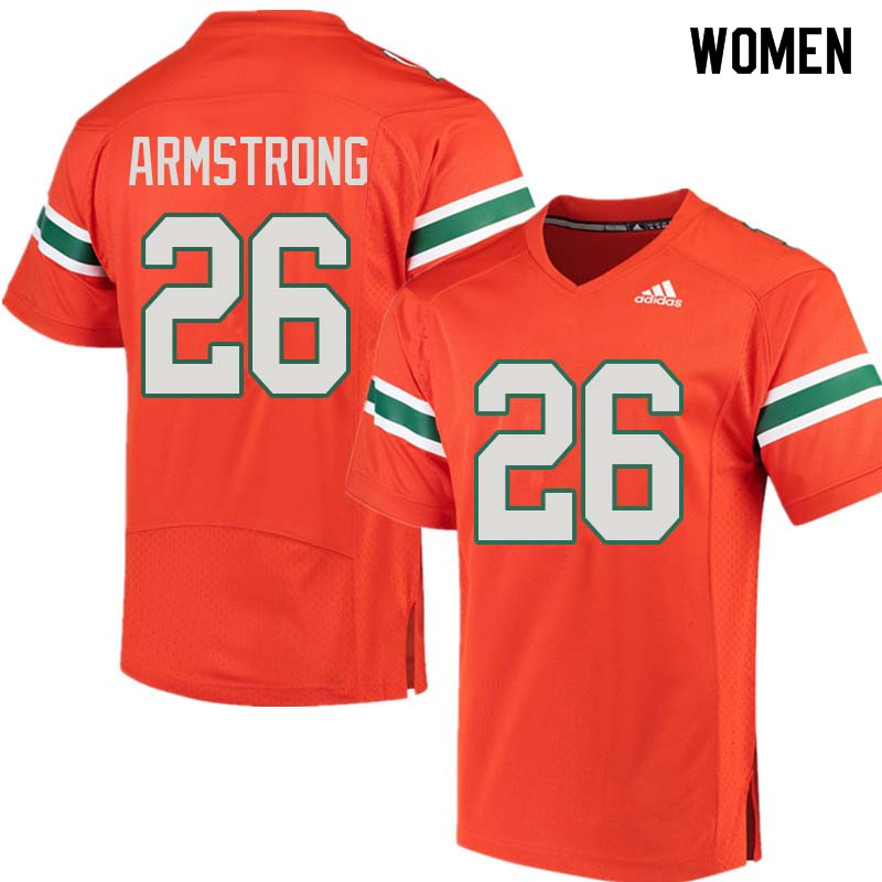 Women Miami Hurricanes #26 Ray-Ray Armstrong College Football Jerseys Sale-Orange